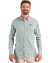 View image 10: Green Bay Packers Cutter & Buck Skyline Recycled Gingham Mens Long Sleeve Button Down Dress Shirt Hunter/White Front