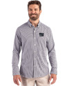 New York Giants Monochromatic Cutter & Buck Skyline Recycled Gingham Mens Long Sleeve Button Down Dress Shirt Black/White Front Thumbnail Image