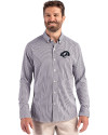 Los Angeles Rams Monochromatic Cutter & Buck Skyline Recycled Gingham Mens Long Sleeve Button Down Dress Shirt Black/White Front Thumbnail Image