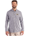 Baltimore Ravens Cutter & Buck Skyline Recycled Gingham Mens Long Sleeve Button Down Dress Shirt Black/White Front Thumbnail Image