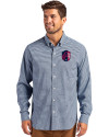 St. Louis City SC Cutter & Buck Skyline Epic Confidence Recycled Gingham Mens Long Sleeve Dress Shirt Pale Blue/Navy Blue Front Thumbnail Image