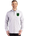 View image 7: Austin FC - Cutter & Buck Skyline Recycled Gingham Mens Long Sleeve Button Down Dress Shirt Concrete/White Front