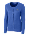 Los Angeles Chargers Cutter & Buck Womens Lakemont Cardigan Sweater Tour Blue Mannequin Thumbnail Image