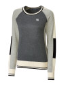 New York Giants Cutter & Buck Womens Stride Colorblock Sweater Charcoal Heather Mannequin Thumbnail Image