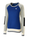 New York Giants Cutter & Buck Womens Stride Colorblock Sweater Tour Blue Mannequin Thumbnail Image