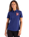 Denver Broncos Historic Cutter & Buck Advantage Refresh Recycled Cotton-Blend Pique Womens Polo Tour Blue Front Thumbnail Image