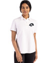 Los Angeles Rams Mono Cutter & Buck Advantage Refresh Epic Confidence Recycled Womens Tri-Blend Pique Polo White Front Thumbnail Image