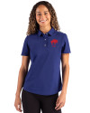 View image 10: Buffalo Bills Historic Cutter & Buck Advantage Refresh Recycled Cotton-Blend Pique Womens Polo Tour Blue Front