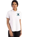 Carolina Panthers Historic Cutter & Buck Advantage Refresh Epic Confidence Recycled Womens Tri-Blend Pique Polo White Front Thumbnail Image