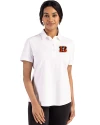 Cincinnati Bengals Cutter & Buck Advantage Refresh Epic Confidence Recycled Womens Tri-Blend Pique Polo White Front Thumbnail Image