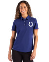 Indianapolis Colts Cutter & Buck Advantage Refresh Epic Confidence Recycled Womens Tri-Blend Pique Polo Tour Blue Front Thumbnail Image