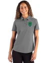 View image 7: Seattle Sounders FC Cutter & Buck Advantage Refresh Recycled Cotton-Blend Pique Womens Polo Elemental Grey Front