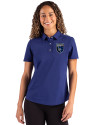 San Jose Earthquakes Cutter & Buck Advantage Refresh Epic Confidence Recycled Womens Tri-Blend Pique Polo Tour Blue Front Thumbnail Image
