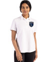 San Jose Earthquakes Cutter & Buck Advantage Refresh Epic Confidence Recycled Womens Tri-Blend Pique Polo White Front Thumbnail Image
