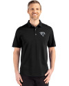 Jacksonville Jaguars Mono Cutter & Buck Advantage Refresh Epic Confidence Recycled Mens Big & Tall Tri-Blend Pique Polo Black Front Thumbnail Image