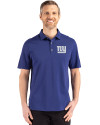 New York Giants Cutter & Buck Advantage Refresh Epic Confidence Recycled Mens Big & Tall Tri-Blend Pique Polo Tour Blue Front Thumbnail Image