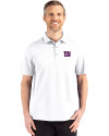 New York Giants Cutter & Buck Advantage Refresh Recycled Cotton-Blend Pique Mens Big & Tall Polo White Front Thumbnail Image