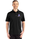 New England Patriots Historic Cutter & Buck Advantage Refresh Epic Confidence Recycled Mens Big & Tall Tri-Blend Pique Polo Black Front Thumbnail Image