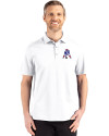 New England Patriots Historic Cutter & Buck Advantage Refresh Epic Confidence Recycled Mens Big & Tall Tri-Blend Pique Polo White Front Thumbnail Image