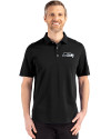 Seattle Seahawks Monochromatic Cutter & Buck Advantage Refresh Recycled Cotton-Blend Pique Mens Big & Tall Polo Black Front Thumbnail Image