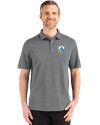 Los Angeles Chargers Historic Cutter & Buck Advantage Refresh Epic Confidence Recycled Mens Big & Tall Tri-Blend Pique Polo Elemental Grey Front Thumbnail Image