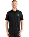Philadelphia Eagles NFL Helmet Cutter & Buck Advantage Refresh Epic Confidence Recycled Mens Big & Tall Tri-Blend Pique Polo Black Front Thumbnail Image