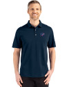Cincinnati Bengals Americana Cutter & Buck Advantage Refresh Recycled Cotton-Blend Pique Mens Big & Tall Polo Liberty Navy Front Thumbnail Image