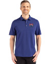 New York Giants Historic Cutter & Buck Advantage Refresh Epic Confidence Recycled Mens Big & Tall Tri-Blend Pique Polo Tour Blue Front Thumbnail Image