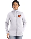 Cincinnati Bengals Historic Cutter & Buck Roam Epic Versatility Recycled Womens Full Zip Hooded Jacket Solitare Front Thumbnail Image