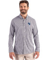 View image 4: Indianapolis Colts Historic Cutter & Buck Skyline Recycled Gingham Mens Long Sleeve Button Down Dress Shirt Black/White Front