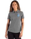 Detroit Lions Historic Cutter & Buck Advantage Refresh Recycled Cotton-Blend Pique Womens Polo Elemental Grey Front Thumbnail Image