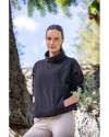 Cutter & Buck Woodland Recycled Fleece Womens Funnel Neck Pullover Black Lifestyle 5 Thumbnail Image