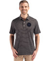 NY Mets City Connect Cutter & Buck Forge Epic Confidence Fine Line Stripe Stretch Recycled Mens Polo Black/White Front Thumbnail Image