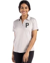 Pittsburgh Pirates Mono Cutter & Buck Coastline Epic Comfort Recycled Womens Dolman Polo CONCRETE Front Thumbnail Image