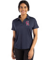 Los Angeles Angels Cooperstown Cutter & Buck Coastline Epic Comfort Recycled Womens Dolman Polo Navy Blue Front Thumbnail Image