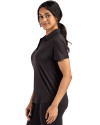 Milwaukee Brewers Mono Cutter & Buck Coastline Epic Comfort Recycled Womens Dolman Polo Black Side Thumbnail Image
