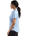 Los Angeles Angels Mono Cutter & Buck Coastline Epic Comfort Recycled Womens Dolman Polo Atlas Light Blue Side Thumbnail Image
