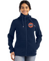 View image 4: HoustonAstrosCooperstown- Cutter & Buck Roam Recycled Buttery-Soft Knit Womens Full Zip Hooded Jacket Navy Blue Front