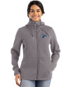 Tampa Bay Rays Cooperstown Cutter & Buck Roam Epic Versatility Recycled Womens Full Zip Hooded Jacket Elemental Grey Front Thumbnail Image