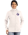 Texas Rangers Cooperstown Cutter & Buck Roam Epic Versatility Recycled Womens Full Zip Hooded Jacket Shell Front Thumbnail Image
