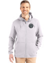 Washington Nationals Mono Cutter & Buck Roam Epic Versatility Recycled Mens Full Zip Hooded Jacket Solitare Front Thumbnail Image
