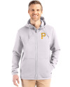 Pittsburgh Pirates Cutter & Buck Roam Epic Versatility Recycled Mens Full Zip Hooded Jacket Solitare Front Thumbnail Image