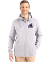 View image 7: Chicago White Sox Cooperstown Cutter & Buck Roam Recycled Buttery-Soft Knit Mens Full Zip Hooded Jacket Solitaire Front