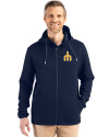 Seattle Mariners Cooperstown Cutter & Buck Roam Epic Versatility Recycled Mens Full Zip Hooded Jacket Navy Blue Front Thumbnail Image