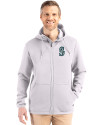 Seattle Mariners Cutter & Buck Roam Epic Versatility Recycled Mens Full Zip Hooded Jacket Solitare Front Thumbnail Image