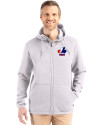 Montreal Expos Cooperstown Cutter & Buck Roam Epic Versatility Recycled Mens Full Zip Hooded Jacket Solitare Front Thumbnail Image