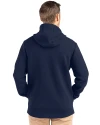 New York Yankees Cutter & Buck Roam Epic Versatility Recycled Mens Full Zip Hooded Jacket Navy Blue Back Thumbnail Image