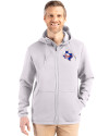 Texas Rangers Cooperstown Cutter & Buck Roam Epic Versatility Recycled Mens Full Zip Hooded Jacket Solitare Front Thumbnail Image
