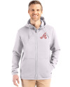 Atlanta Braves Cooperstown Cutter & Buck Roam Epic Versatility Recycled Mens Full Zip Hooded Jacket Solitare Front Thumbnail Image