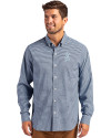 Los Angeles Angels Mono Cutter & Buck Skyline Epic Confidence Recycled Gingham Mens Long Sleeve Dress Shirt Pale Blue/Navy Blue Front Thumbnail Image